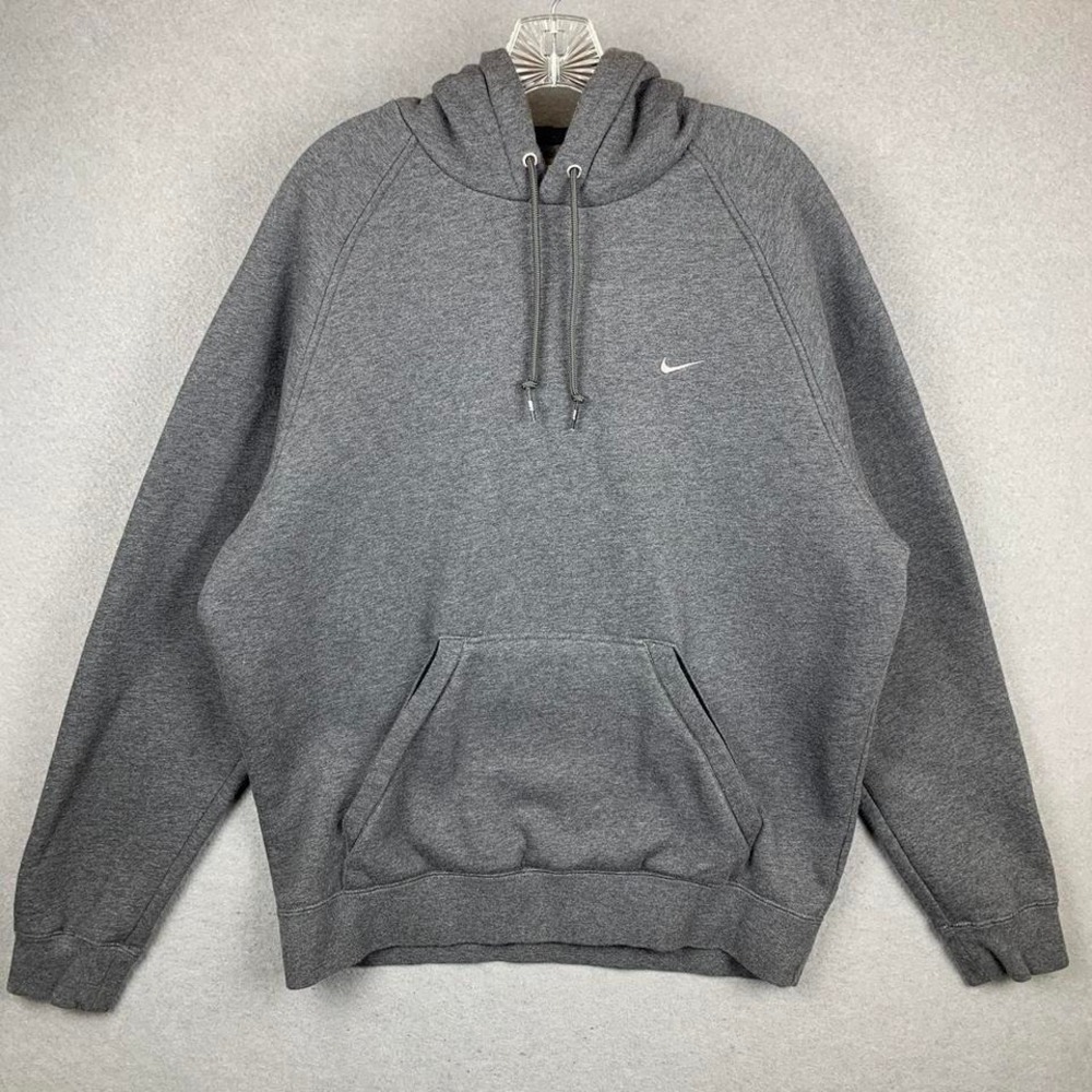 Vintage 2000's Y2K Nike Hoodie Sweatshirt Mini‎ Swoosh Grey Men's Size Large